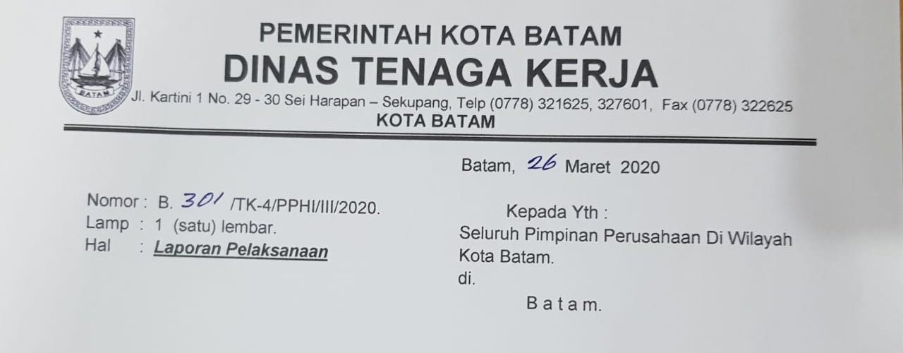 Dinas Tenaga Kerja Website Resmi Dinas Tenaga Kerja Kota Batam